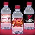 12 oz. Custom Label Spring Water w/Ruby Red Flat Cap - Clear Bottle